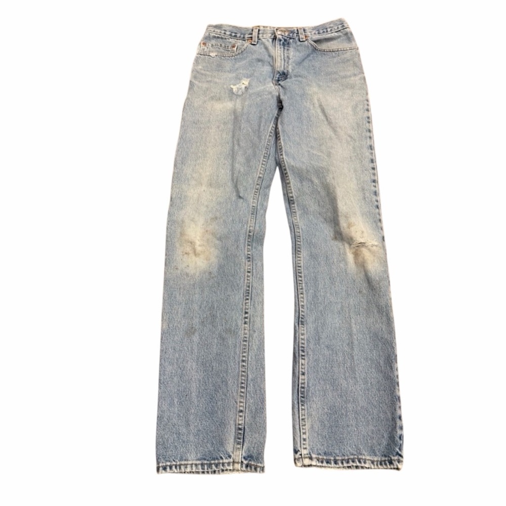 Vintage Levi’s 505 Men’s Straight Leg Jeans 32x32 Light Wash Distressed Denim
